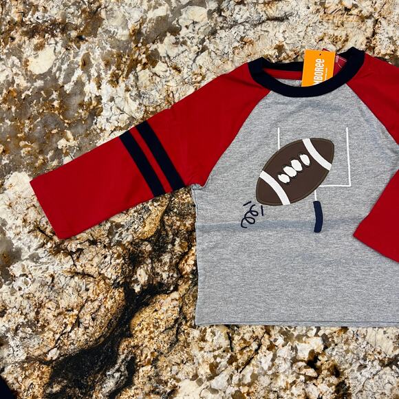 NWT Gymboree Grey, Navy & Red Football Top & Football Baseball Hat - Picture 3 of 10